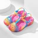 KELMALL Womens Classic EVA Floral Clogs with Back Strap  Lightweight Non Slip Slip-On Comfort Shoes, Low Heel Casual Garden & Indoor Clogs (5.5, Magenta Leopard)