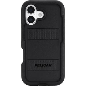 Pelican Voyager iPhone 17 Case [Compatible with MagSafe] Rugged Phone Case w/ 24ft Military-Grade Drop Protection - Heavy Duty Phone Cover w/Belt Clip Holster for iPhone 17 - Black