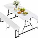 YITAHOME 6ft Folding Picnic Table with Benches, 6 ft Picnic Tables