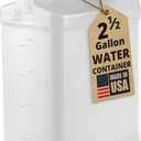 kitchentoolz 2.5 Gallon Water Jug  Water Container Heavy-Duty HDPE Carboy for Automotive Used Oil Container & Liquid Storage  10 Liter Water Jugs with Secure Lid  Made in USA (Translucent)
