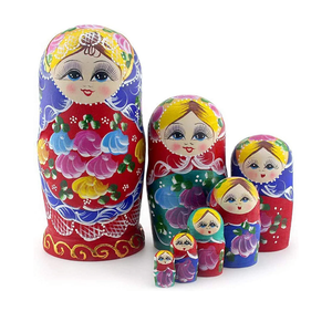 Starxing Russian Nesting Dolls Wood Matryoshka Stacking Set of 7 Handmade Toys for Children Kids Adults Easter Mother's Day Birthday Christmas Halloween Home Room Decoration Gift