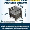 Stackable Patio Chair Cover - 600D High Back Outdoor Chair Cover Waterproof & Heavy Duty, 2 Pack Lawn Furniture Stacking Seat Cover for 4-6 Outdoor Stackable Dining Chairs - 28 x 36 x 47 Inch