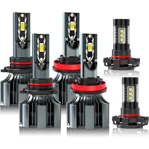 Fit For For Chevy Tahoe (2007-2015) Light Bulbs, Hi & Lo Beam Bulbs+ Fog Lights Bulbs Kit, 6500K White, Plug-N-Play, 6 Bulbs Combo