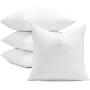 puredown® 24x24 Feather Down Pillow Inserts, Set of 4 Throw Pillow Inserts for Decorative Throw Pillow, Bed, Couch and Home Decor