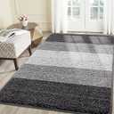 Smiry Dog Door Mat for Muddy Paws, Absorbs Moisture and Dirt, Low-Profile Entryway Mat with Non-Slip Backing, Entry Indoor Outdoor Doormat for Inside Floor (71x47 Inches, Grey, Striped)