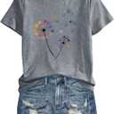 Anbech Womens Dandelion Graphic T-Shirts Teen Girls Cute Sunflower Print Casual Tee Tops, Small