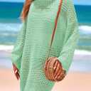 PRETTYGARDEN Women's 2025 Swimsuit Cover Ups Crochet Knit Bathing Suit Swimwear Summer Dresses Fashion Beach Vacation Clothes (Green, XXL)