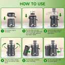Juicer Machine, 500W Centrifugal Juicer Extractor with 3 Speed & Wide Mouth 3 Feed Chute for Fruit Vegetable, High Yield Juicer Included Cleaning Brush for Easy to Clean