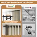 Mr IRONSTONE Room Divider Curtain Rod No Drilling, Partition Room Dividers 4-10ft(H) 28-144inch(W) Adjustable, Heavy Duty Tension Rod Floor to Ceiling Freestanding, Wall Divider for Room Separation