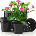 1 Gallon Pots for Plants, 7 Inch Nursery Pots with Drainage Holes, 1 Gallon Plastic Plant Pots for Cuttings, Seeding, Succulents, Transplanting