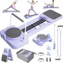 Pilates Reformer Bed, Multifunctional Pilates Bed, Foldable All-in-One Portable Pilates Machine with 3 Levels Resistance, Functional Fitness Equipment for Full Body Workout & Core Strength