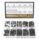 562 Pieces Black M2.5 x 4/6 /8/10 /12/16 /20mm Button Head Socket Cap Screws Nuts Washers Assortment Kit, 10.9 Grade Alloy Steel