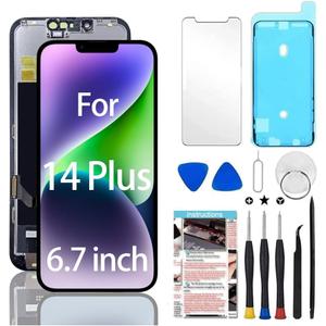 for iPhone 14 Plus Screen Replacement 6.7 inch, 3D Touch LCD Display Digitizer Assembly with Repair Tools (Model A2886, A2632, A2885, A2888, A2887)