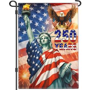 NASIAN 250 Year American Anniversary Flag 250th Anniversary USA Merchandise Garden Flag Patriotic 4th of July Eagle Yard Garden Flags For Outside 12x18 Inch Double Sided Outdoor Banner Decorations