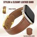 Adorve Leather Magnetic Watch Band for Apple Watch Bands Women 38mm 40mm 41mm 42mm 44mm 45mm 46mm 49mm, Top Grain Leather Strap with H Magnetic Clasp, iWatch Band for Series 11/10/SE/9/8/7/6/5/4/3/2/1