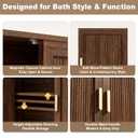 INNOD Bathroom Storage Cabinet, Over The Toilet Storage Cabinet, Medicine Cabinet with Adjustable Wood Shelf & Doors for Laundry Room & Kitchen & Living Room(Walnut)