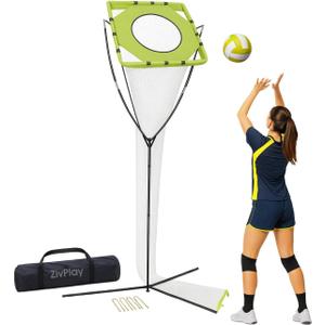 Volleyball Setter Training Net Volleyball Setting Trainer with Target Cloth Adjustable Height 7.5 to 11.5 ft Adjustable Angle for Indoor Outdoor Serving Spiking and Setting Practice Includes Carry Bag