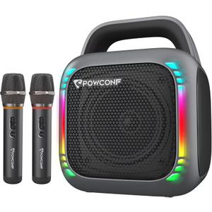 Karaoke Portable Systems, PA System for Adults & Kids, Karaoke Machine with Two Wireless Microphones,RGB Light Karaoke Speaker, Party Speaker,TWS Speaker,Supports AUX/USB/TF for Party