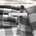 Gingham Buffalo Check 52"x70" Tablecloth 100% Cotton Washable Rustic Rectangle Table Cover Decorative for Gifts, Dining, BBQ, Buffet Parties & Camping - Grey