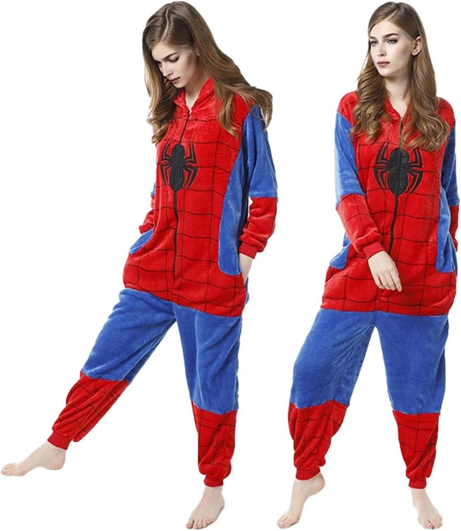 Onesie Pajamas Unisex Adult for Women Men Animal Costume Cute Onesies Flannel Cartoon Cosplay Halloween Sleepwear, Size: Small