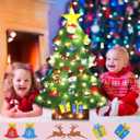 B bangcool DIY Felt Christmas Tree 26Pcs Xmas Ornaments 3.2ft DIY Christmas Tree Wall Hanging Xmas Gifts Christmas Decorations