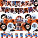 Astros Baseball Party Supplies: Banner, Cake Toppers, Balloons for Baseball Team Party Decorations