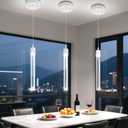 Mini 1 Light Chrome Crystal Pendant Lights,Modern Led Kitchen Island Hanging Light Fixture,Adjustable Pendant Lighting for Kitchen Island,Dimmable 2700k-6000k (Silver)