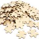 Juvale 100 Blank Wooden Puzzle Pieces for Crafts, DIY Art Projects, 1.9x1.6" Unfinished Freeform Jigsaw Wood Puzzle to Draw On
