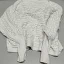 Cakulo Womens Off Shoulder Sweater Top Fall Outfits Fashion 2025 Oversized Knit Batwing Long Sleeve Crochet Pullover Sweaters (M, White)