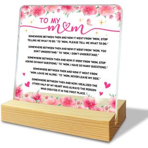 Mom Gifts from Daughter, Mothers Day Gifts for Mom, Mom Birthday Christmas Grateful Valentines Gifts, Mom Acrylic Decor Plaque Sign, Best Mom Ever Gifts, Mom Never Leave My Side