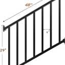Metty Metal 4Ft W x 36in H Stair Deck Railing Kit, Textured Black AAMA2604 Powder Coat, IBC Certified Guard Rail for Deck Porch Balcony Patio Outdoor