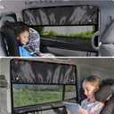 ZATOOTO Car Window Shade for Baby 2Pack Car Window Cover for Back Windows Half Blackout & Half See-Through Magnetic Caw Window Sun Shade with Suction Cup Car Curtain Sun Screen for Heat UV Ray Privacy