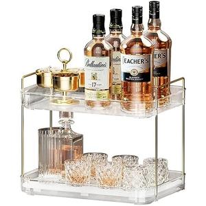 Seoneiro Whiskey Tray, Glass Cup Rack, Mug Holder, Coffee Cup Organizer, Bathroom Countertop Organizer with Drain Board Wine Glass Decorative, Food Tray, Kitchen Spice Rack
