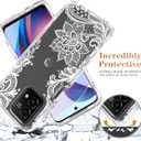 Case for Moto G Stylus 2023 Case, Motorola G Stylus 2023 with Tempered Glass Screen Protector, Floral Design Full Body Protective Cell Phone Cover for Motorola Moto G Stylus 2023 Mandala