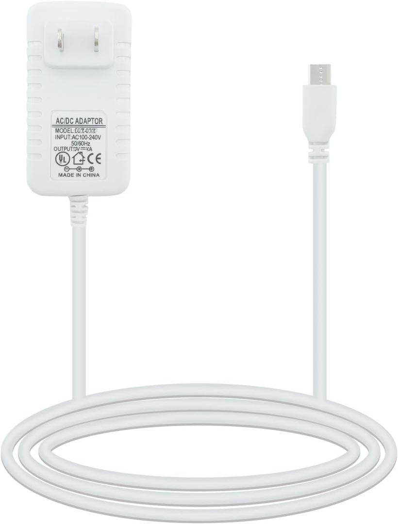 Charger Replacement for V-Tech, Babysense, Owlet, LBTech, Eufy, VAVA, Moonbaby Baby Monitor, Power Adapter Micro USB Cord Cable 6 FT 