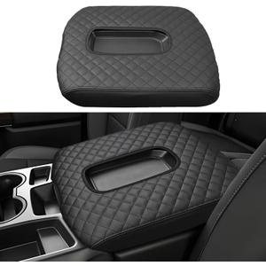 Diamond Quilted Armrest Cover for Chevrolet Silverado 1500 & GMC Sierra 2019-2026,Center Console Middle Lid Cushion Pad Protector for Chevy 2026 2025 2024 2023 Accessories (Jumnp Seat Only)