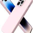 ORNARTO Compatible with iPhone 14 Pro Max Case 6.7, Slim Liquid Silicone 3 Layers Full Covered Soft Gel Rubber Phone Case Protective Cover with Microfiber Lining 6.7 inch-Chalk Pink