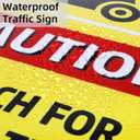 3 Pack "Caution - Watch For Forklift Traffic" Sign, 10" x 14" Aluminum Watch For Forklift Safety Signs, Reflective Warning Sign for Indoor Outdoor Use, Fade-Resistant, UV Protected, Waterproof