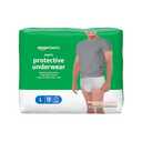 Amazon Basics Maximum Absorbency Incontinence Underwear for Men with Leak Protection, Advanced Odor Protection, Soft Cotton Feel, Large, 3 Packs of 18 Count