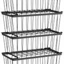 iSPECLE Freezer Organizer Bins - 4 Pack Small Stackable Deep Freezer Organizer Bins for 7 Cu.Ft Freezers Easy Get Bottom Foods without Digging, Chest Freezer Organizer Prevent Frozen Food Waste, Black