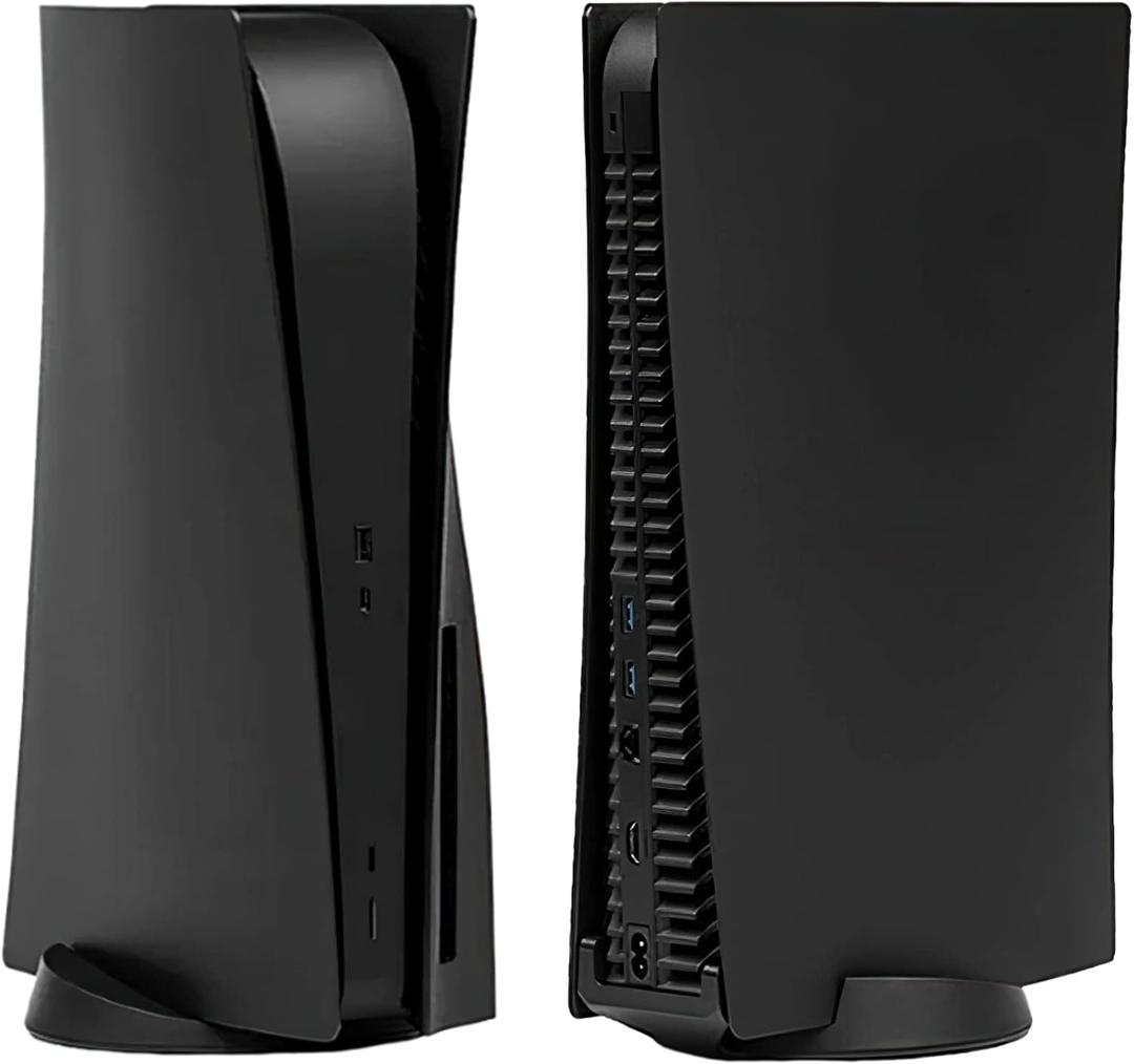 Face Plate Cover Shell for PS5 Disc Edition Console Faceplates, Accessories Compatible with PlayStation 5 Protective Replacement Panels (Black)