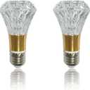2 Pcs 5W E26 Decorative LED Bulb, 85-265V Wide Voltage, 3000K Warm Light, Crystal Edison Style Light for Home/Restaurant/Bar (B009)