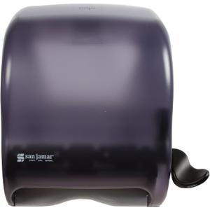 San Jamar Classic Element Paper Towel Dispenser Wall-Mounted Commercial Roll Dispenser, Fits All Core Sizes with Lever for Bathroom, Kitchens, and Restaurants, Plastic, Universal Paper, Black Pearl