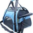 Cat Carrier,Soft-Sided Pet Travel Carrier for Cats,Dogs Puppy Comfort Portable Foldable Pet Bag Airline Approved (Medium-Blue)