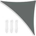 Neween Shade Sail, 12' x 12' x 16' Sun Shade Sail Triangle Waterproof for Patio Yard Deck Pergola Outdoor Sun Sail Shade 98% UV Block Sunshade Gray Color
