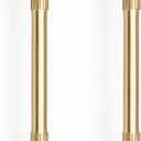 RZDEAL 2pcs Solid Brass Gold Cabinet Pulls, 5-Inch Hole Centers for Kitchen Cupboard Handles Modern Drawer Dresser Pulls Bathroom Brushed Brass Cabinet Pulls Wardrobe Door Handles