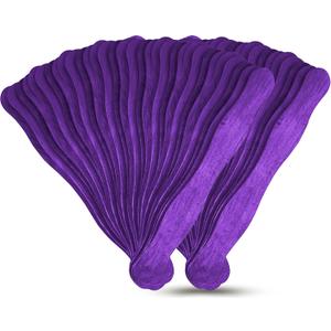 Manaloom Pack of 500 Curved Craft Sticks - 8" Birchwood Popsicle Sticks for Crafts, Jumbo Craft Sticks for Fan Handles, Wedding Programs, DIY Crafting Supplies, (Purple)