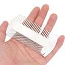 Pocket Beard Comb, 2 Pcs Stainless Steel Portable Travel Hair Combs Anti-Static Dual Action Fine & Wide Metal Teeth Mustache Combs for Men Wallet Purse Car