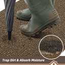 BEQHAUSE Dirt Trapper Door Mat 20" x 32", Non-Slip Washable Doormats Entrance Mat, Dirt Resistant and Absorbent Welcome Mat, Low Profile Floor Mats for Front Back Door and Entryway, Brown