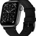 Bandletic Suede Leather Band Compatible with Apple Watch Bands for Men Women, Soft Strap for iWatch Ultra 3 2 Band 49mm, Series 11 10 (46mm), 9 8 7 (45mm), SE3 SE2 SE 6 5 4 (44mm), 3 2 1(42mm), Black